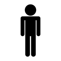 Fototapeta na wymiar Simple black single man icon symbol stick figure