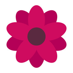 Flower simple shape red icon