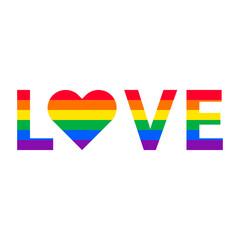 Gay lgbt rainbow love word