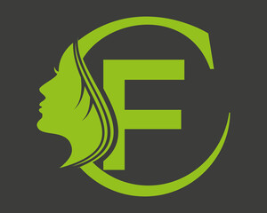 Beauty woman fashion Letter f logo