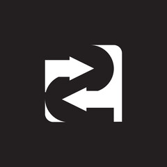 logo number 2 abstract , logo number 2 arrow , Number 2 logo with arrow icon design vector template Stock Vector