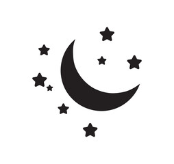 Moon icon. Moon vector icon on background. 