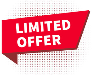 Red limited offer. Special offer badge. Big sale special offer. Red ribbon png. Store label. png illustration