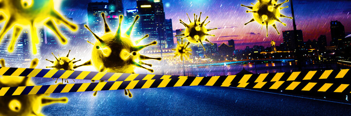 Corona virus background, pandemic risk concept. 3D illustration