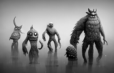 cg-illpop comical monsters.