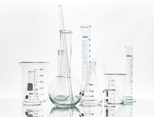 Photo of biochemistry glassware experiment