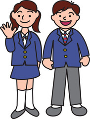ブレザー制服の生徒
