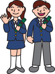 ブレザー制服で卒業式
