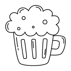 Beer st patrick day line icon.