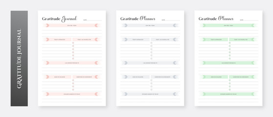 Gratitude Journal Template Design. Self Care Planner. Mindfulness Journal Template. Daily Gratitude Journal. Printable Gratitude Journal. Planner Bundle Design. Printable Planner Set.