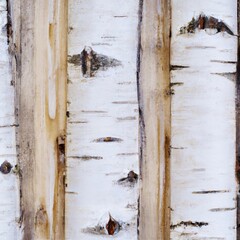 Natural Birch Planks - Wooden Texture Background
