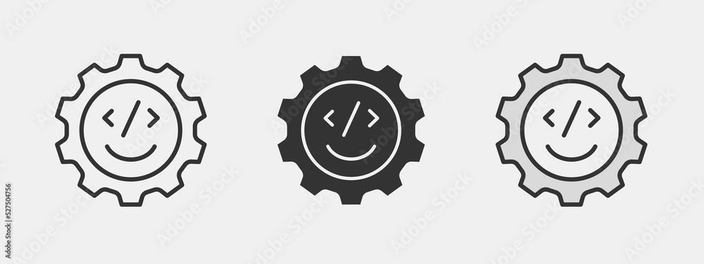 Poster software development icon. programming, coding logo template. vector illustration.
