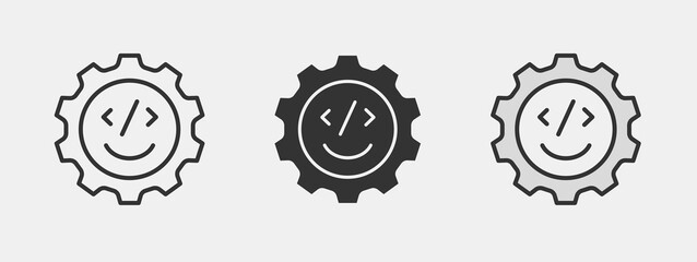 Software development icon. Programming, coding logo template. Vector illustration.