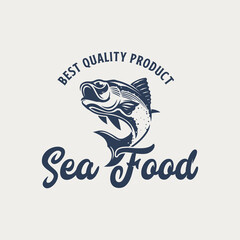 T shirt design sea food best quality logo design template