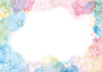 星と水彩風の背景素材