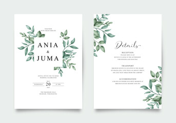 Foliage wedding invitation template