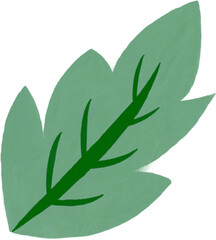 watercolour green leaf