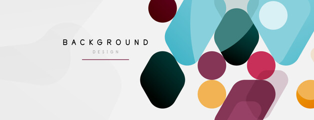 Abstract round geometric shapes and circles background. Trendy techno business template for wallpaper, banner, background or landing