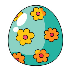 easter egg cartoon spring decoration icon.