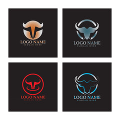 Bull head horn logo and symbol template icons app