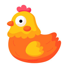 Hen chicken bird icon happy easter cute cartoon