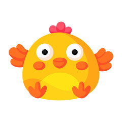 Yellow chick cartoon icon.