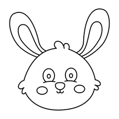 Simple cartoon of a cute rabbit