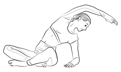 woman stretching pose
