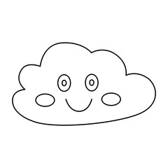 Cute clouds outline kawaii