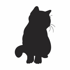 cat silhouette in the white background