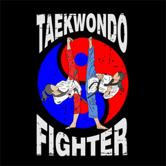 taekwondo design vector illustration, Creative logo design concepts template, icon symbol