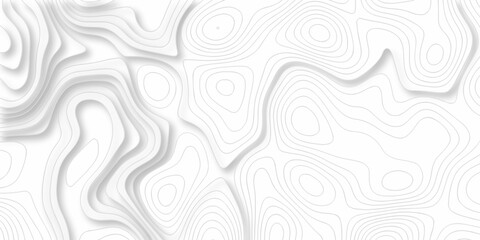 abstract vactor white lines pattern and Topographic and maunt,river,sea map background. Line topography map contour background, geographic grid. Abstract vector illustration. © MdLothfor