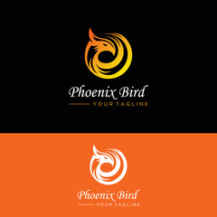 Phoenix logo template, Fire-bird, Eagle logo