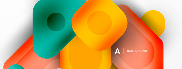 Minimal geometric abstract background. Colorful geometric blocks. Lines, squares and triangles composition wallpaper