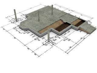 Bauplanung an einem Einfamilienhaus - Bodenplatte
