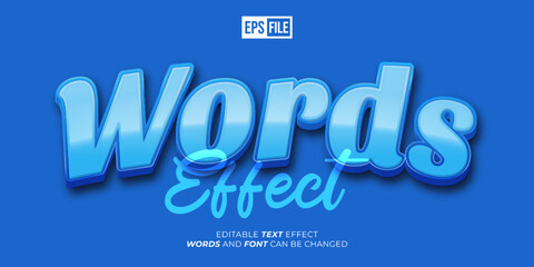 Editable text words effect 3d style editable text