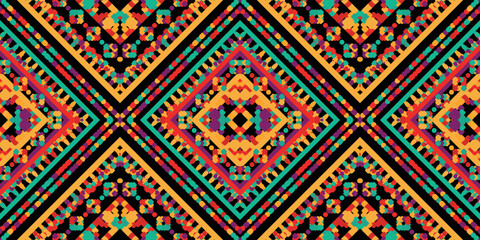 seamless ethnic pattern design.Geometric ethnic oriental ikat pattern traditional Design.ethnic oriental pattern,fabric,embroidery.Mexican pattern.merican pattern.latin african.indian fabric.Mexican