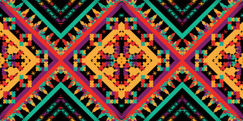 seamless ethnic pattern design.Geometric ethnic oriental ikat pattern traditional Design.ethnic oriental pattern,fabric,embroidery.Mexican pattern.merican pattern.latin african.indian fabric.Mexican