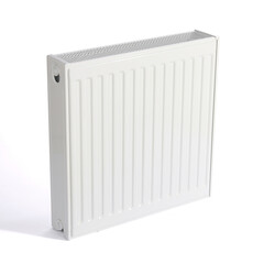 white steel radiator on a white background