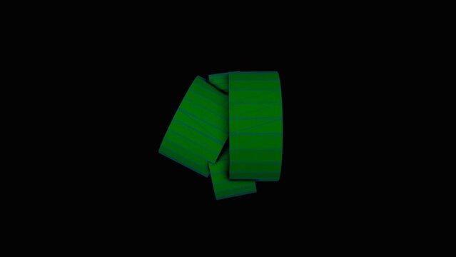 3d Green Animation Cubes On The Dark Background