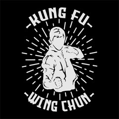 Obraz premium wing chun kung fu logo vector illustration perfect for logo brand or product printing