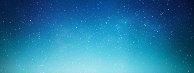 Fototapeta Night starry sky at sunrise. Blue galaxy, horizontal banner obraz