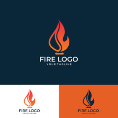 Fire Flame Orange Logo template.