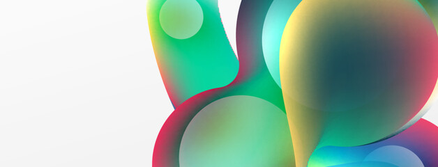 Fluid abstract background, round shapes and circle flowing design for wallpaper, banner, background or landing