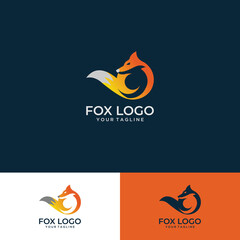 Creative fox logo design concept vector template.