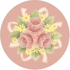 かわいいピンクのバラの花束③