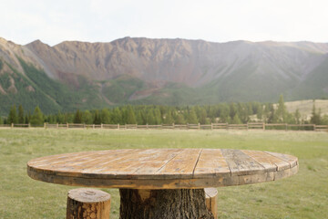 picnic table in the forest