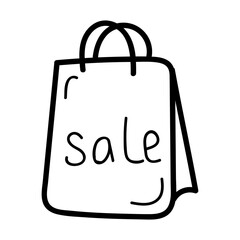 Hand drawn shopping bag