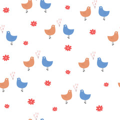 The pattern with birds. Vector illustration
