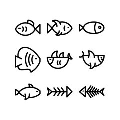 fish icon or logo isolated sign symbol vector illustration - high quality black style vector icons
